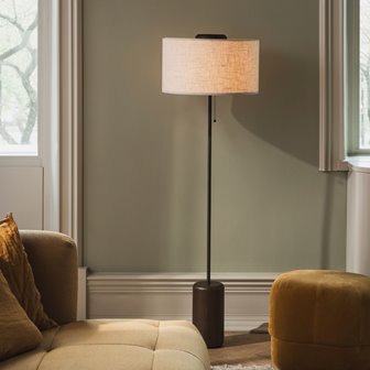 Lampa podłogowa dark japandi drewniana Bosco 144cm